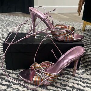 Strappy heels worn twice